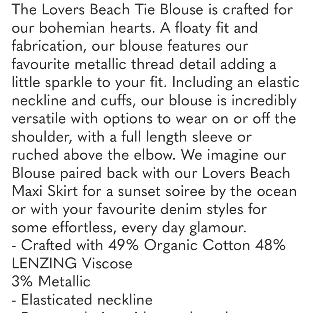 Spell & the Gypsy Collective Lovers Beach Tie Blouse Size XXL Paradise NWT - Picture 7 of 7